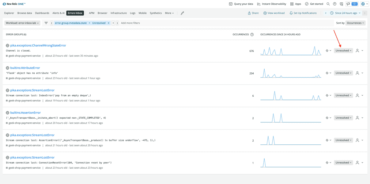 Channel wrong state error